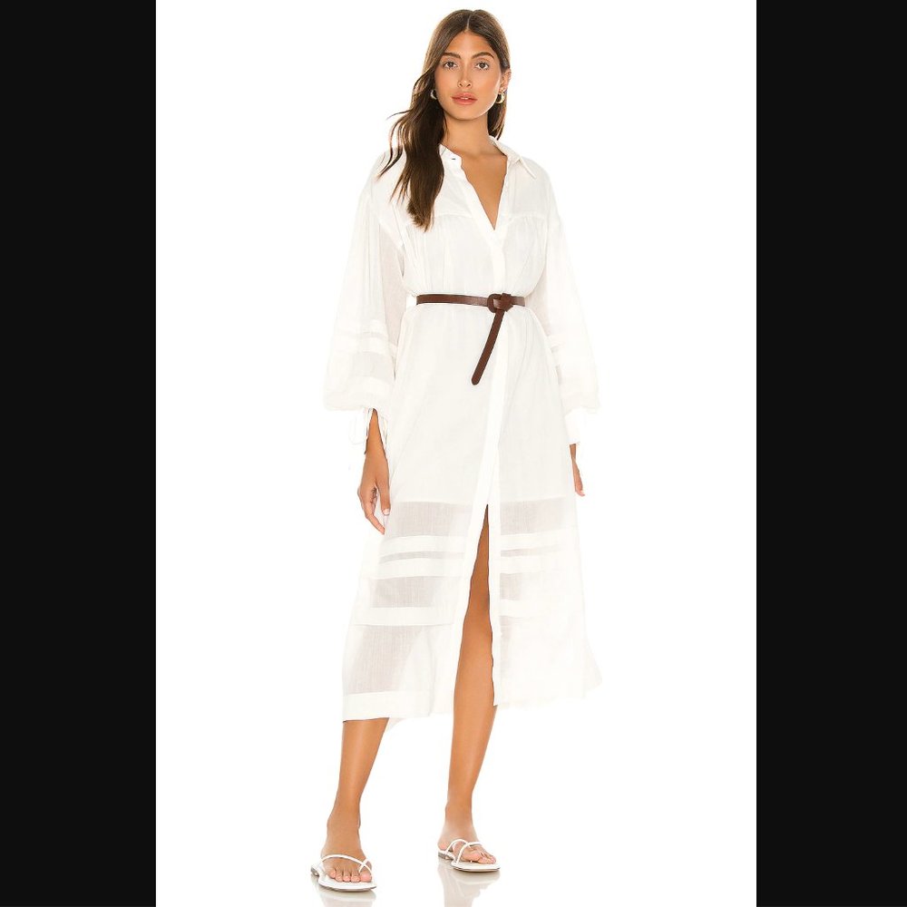 L'Academie The Maisy Midi Dress White